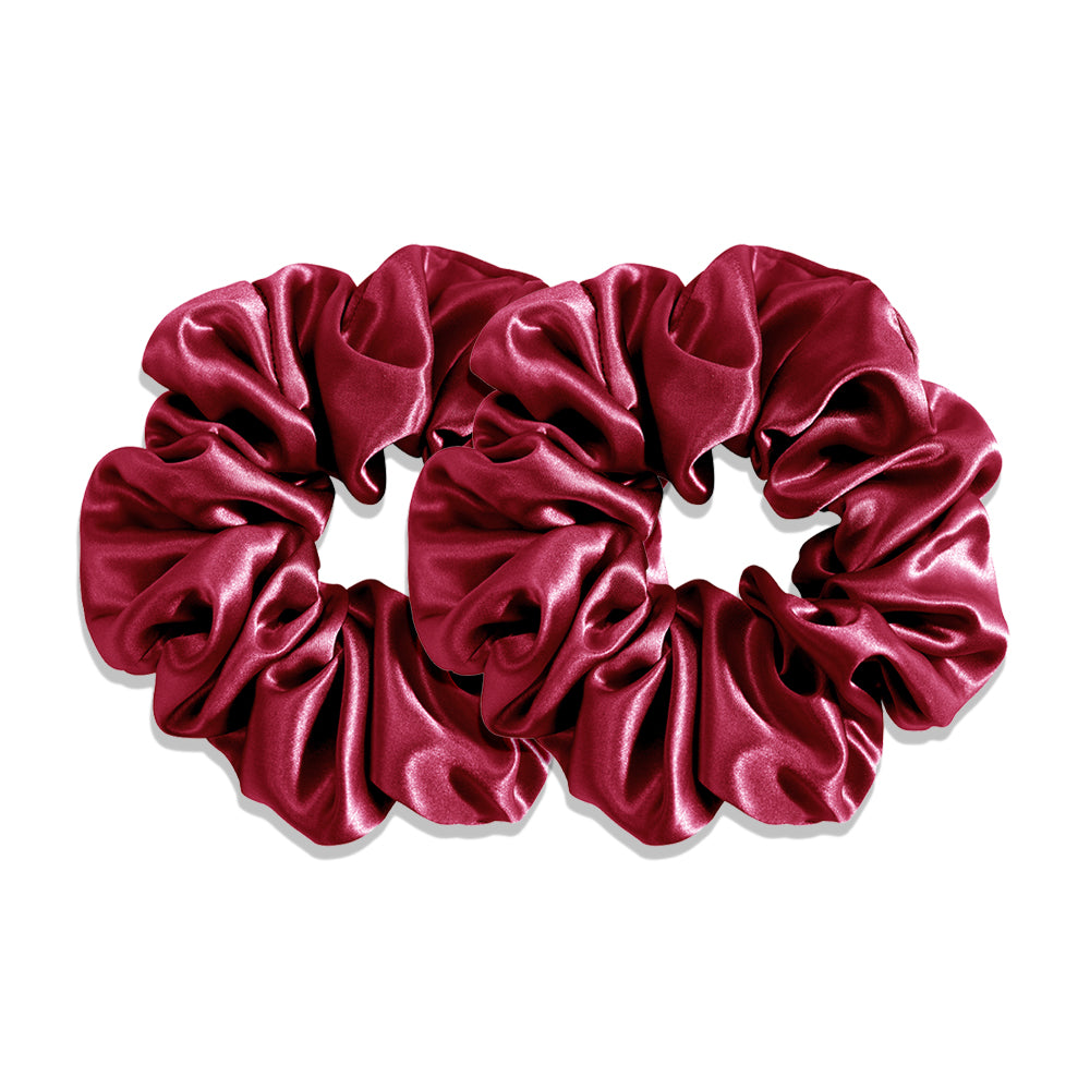 BURGUNDY LARGE SILK SCRUNCHIES