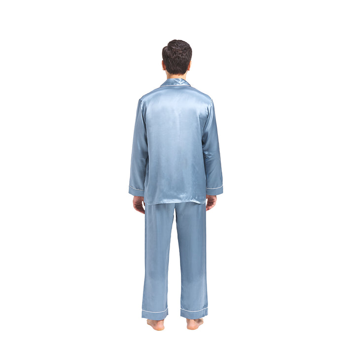 BLUE MAN SILK PAJAMA SET