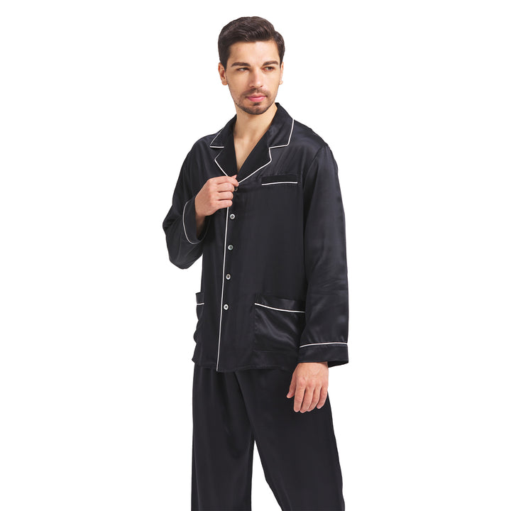 BLACK MAN SILK PAJAMA SET