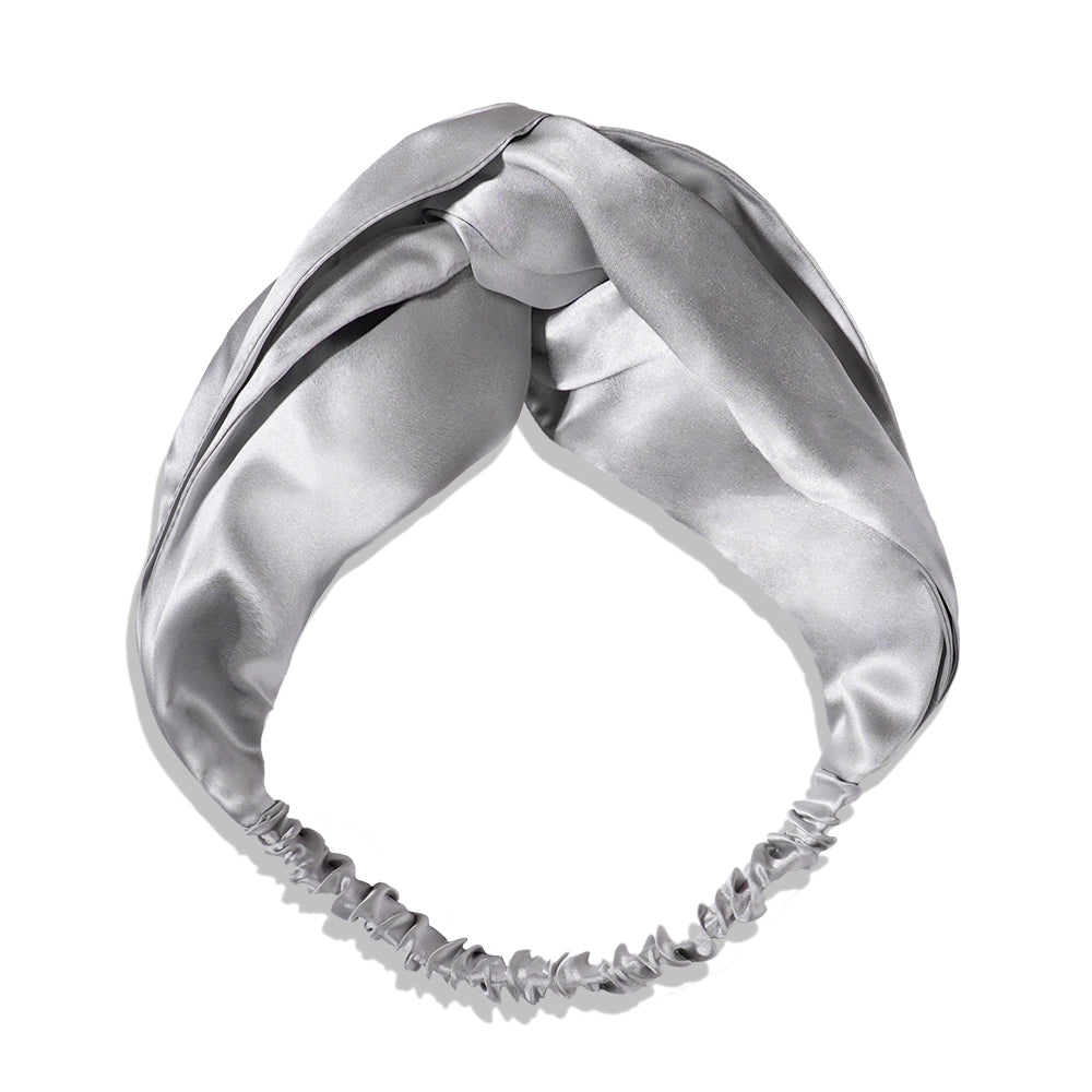 SILVER TWIST SILK HAIRBAND