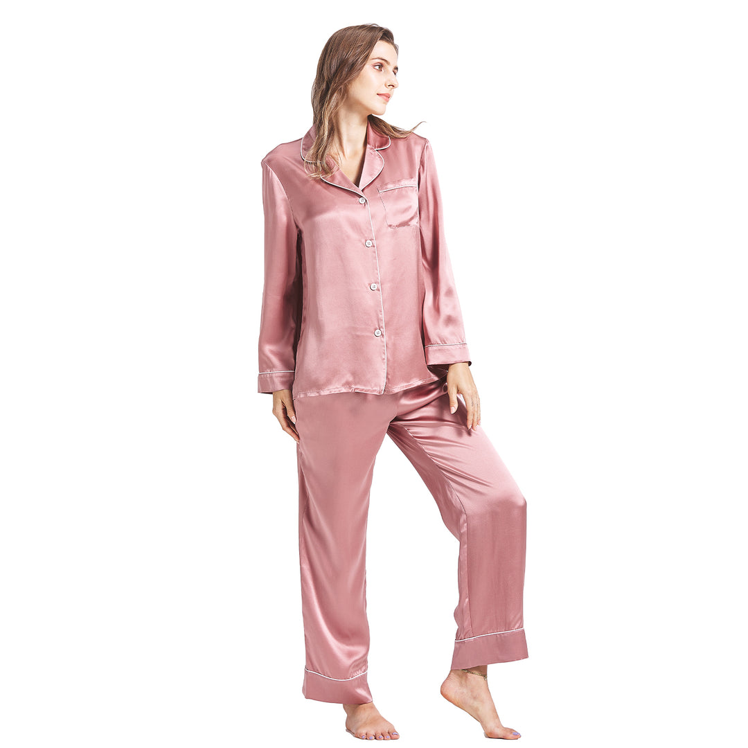 PINK WOMEN SILK PAJAMA SET