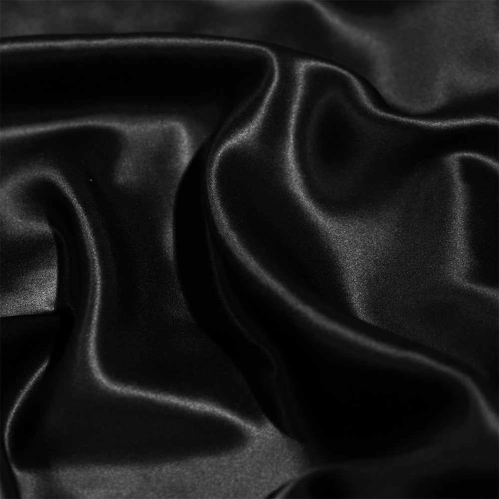 BLACK LARGE SILK SCRUNCHIES