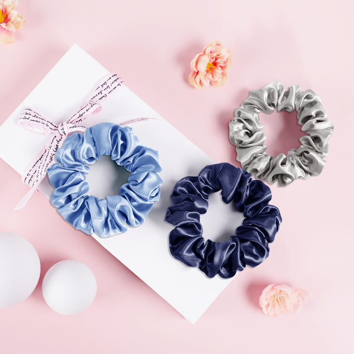 BLUE*GREY*NAVY MIDI SILK SCRUNCHIES