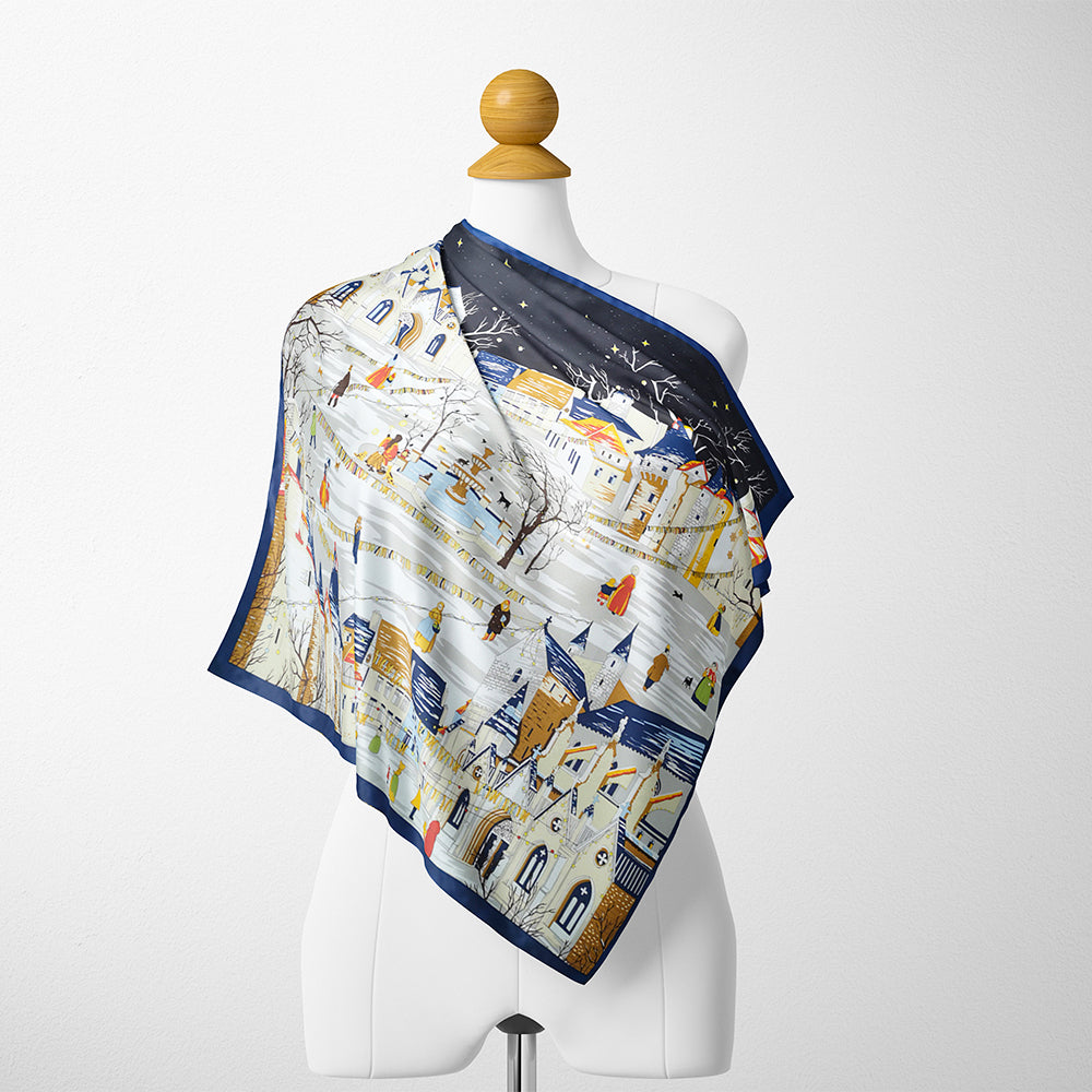 RUSSIAN SMALL TOWN SILK SCARF