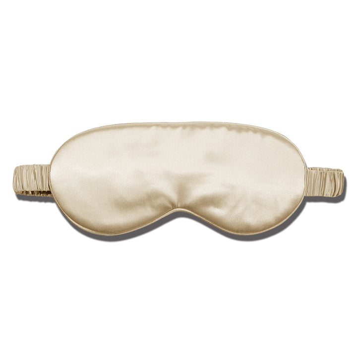 BEIGE YELLOW SILK EYE MASK