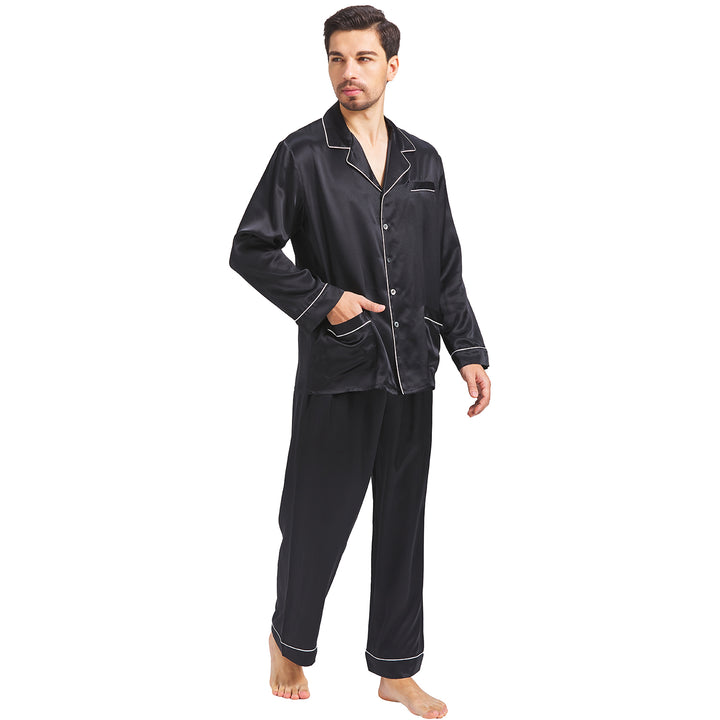 BLACK MAN SILK PAJAMA SET