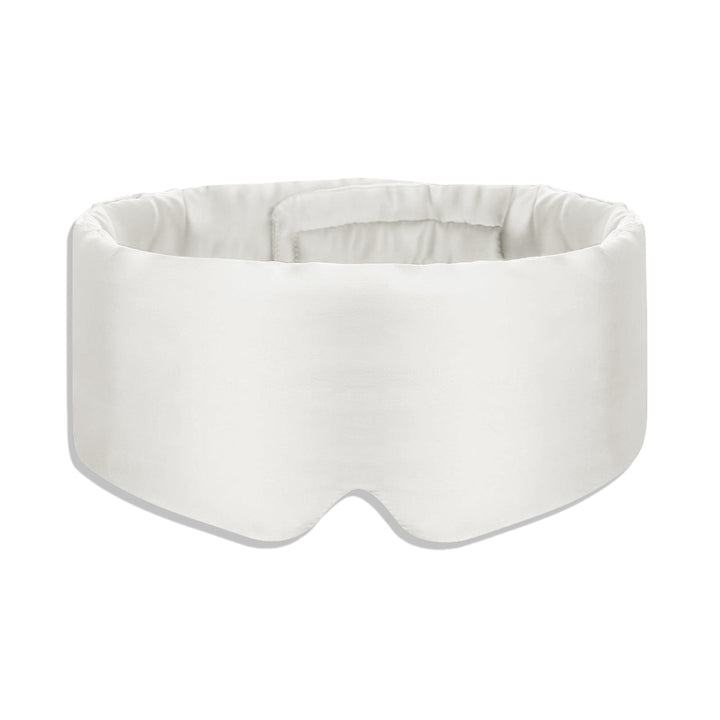 WHITE ADJUSTABLE SILK EYE MASK