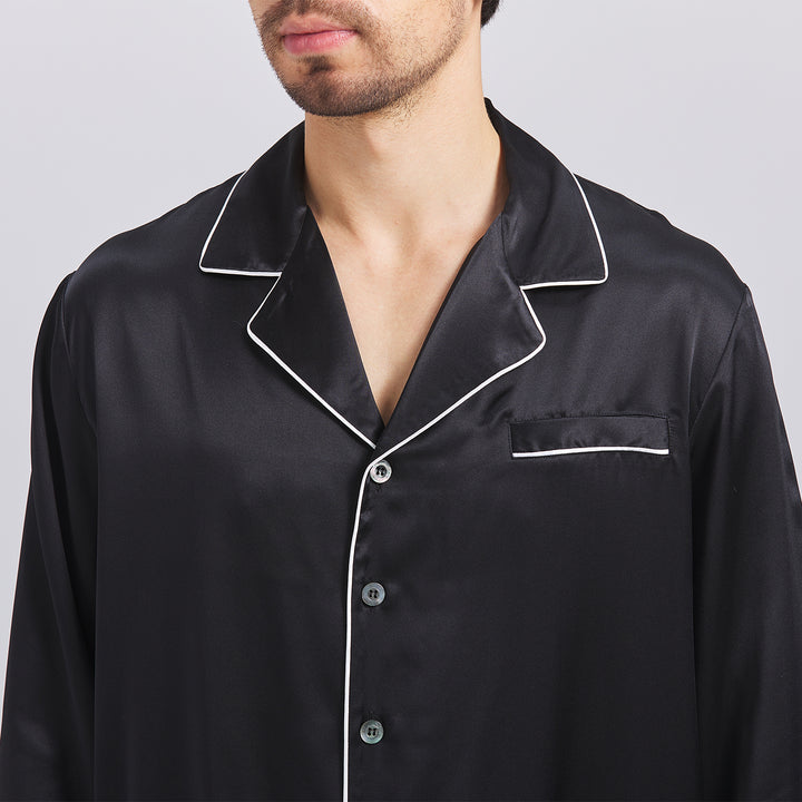 BLACK MAN SILK PAJAMA SET