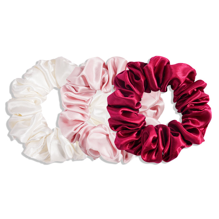 WHITE*CHERRY PINK*BURGUNDY MIDI SILK SCRUNCHIES