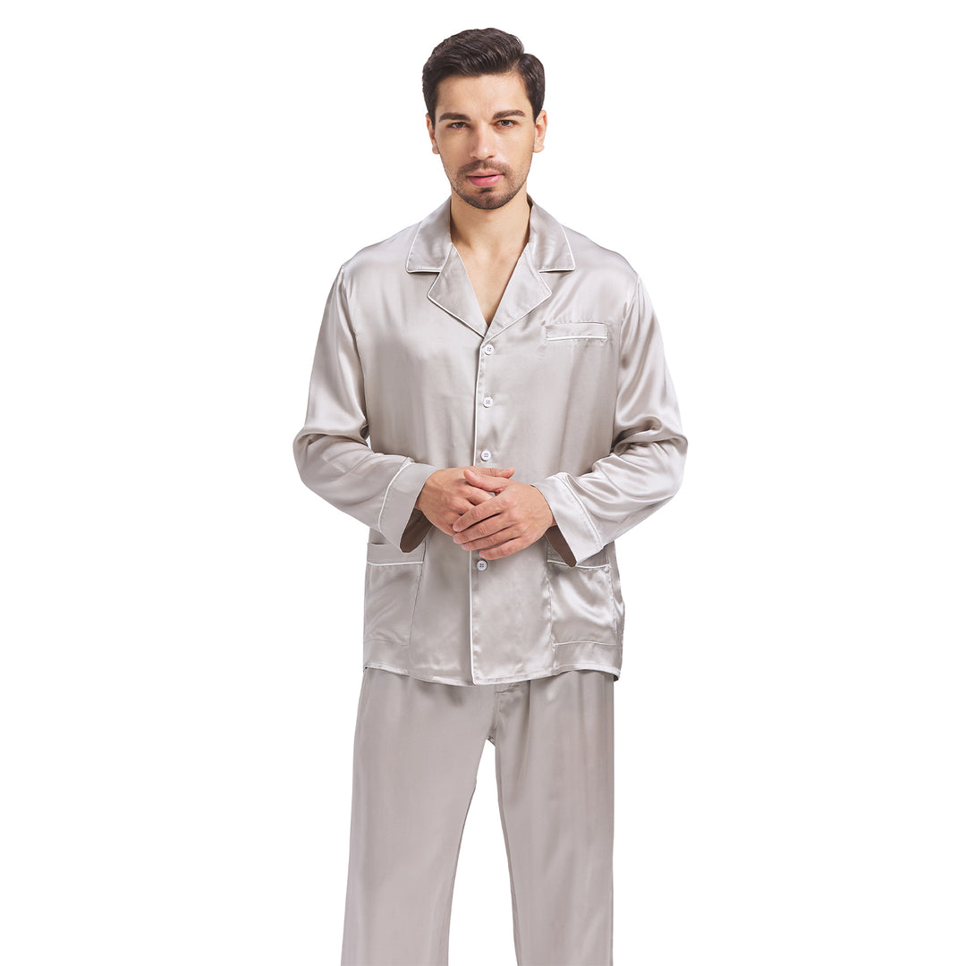 GREY MAN SILK PAJAMA SET