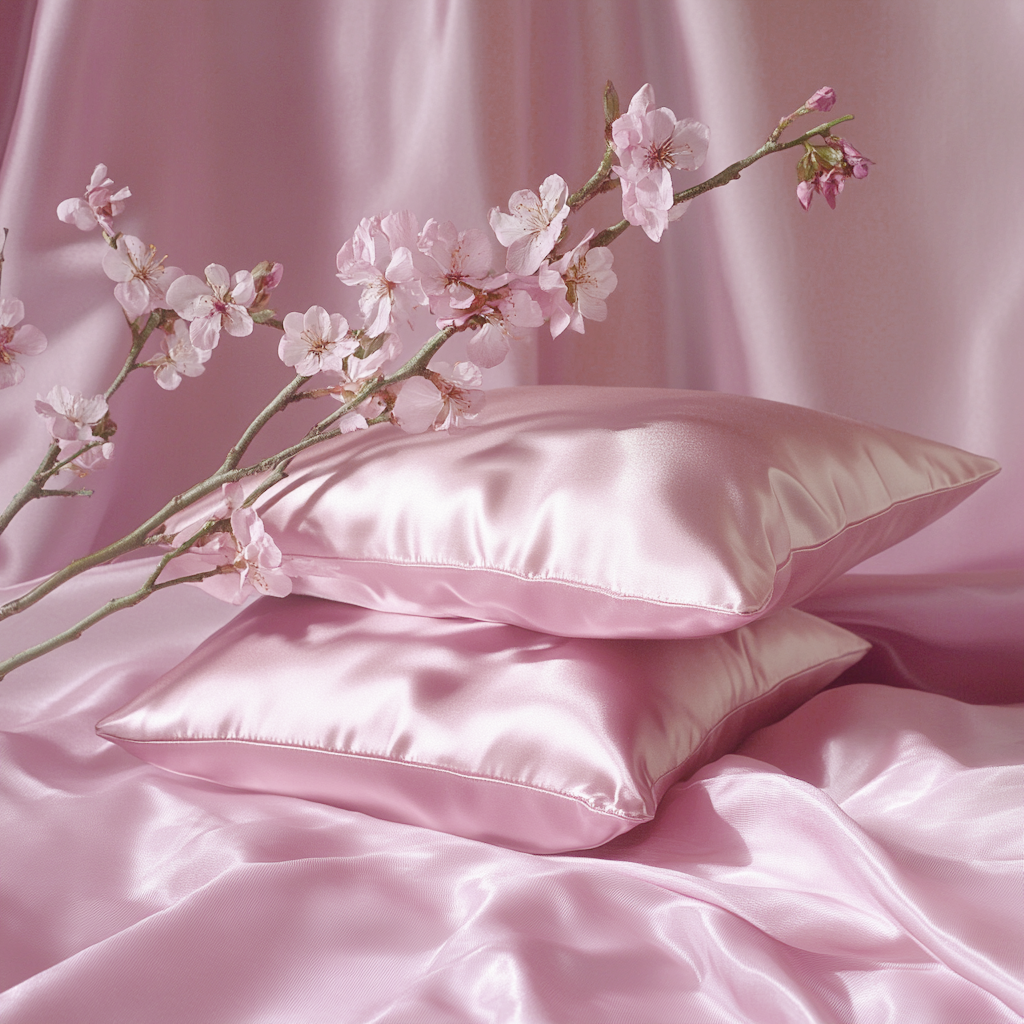 CHERRY PINK QUEEN ENVELOPE SILK PILLOWCASE