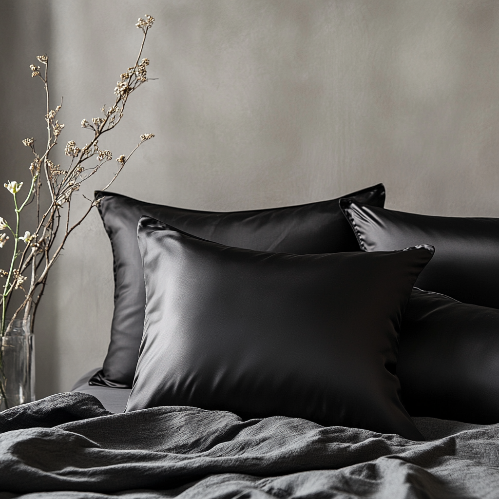 BLACK QUEEN ENVELOPE SILK PILLOWCASE