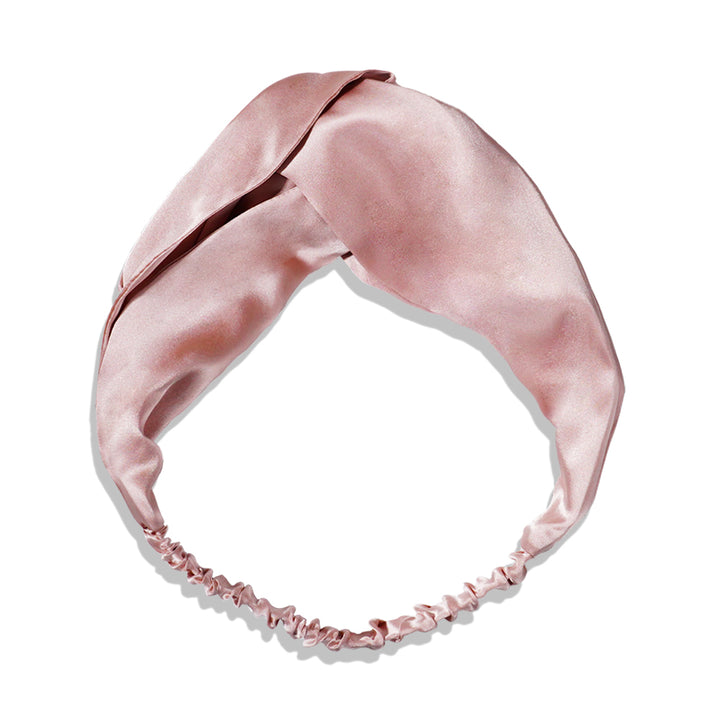 CHAMPAGNE PINK TWIST SILK HAIRBAND