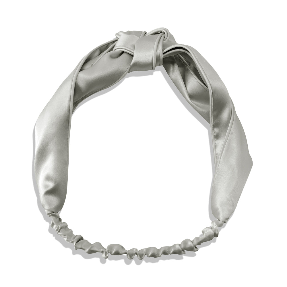 SILVER KNOT SILK HAIRBAND